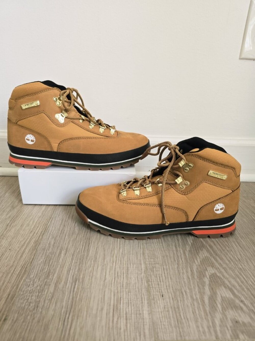 Timberland Euro Hiker Boots 13 Mens Hiking Lace Up Shoes Tan Nubuck Leather